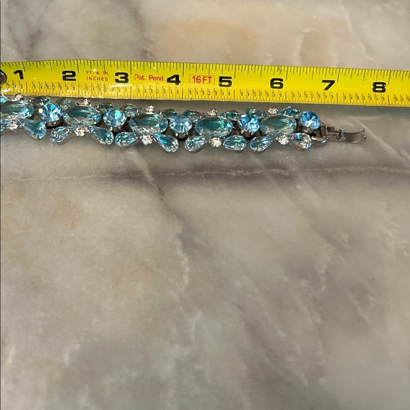 Vintage blue stone and rhinestone bracelet - Picture 6 of 7